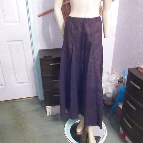 Vtg Ann Taylor Linen Maxi Skirt Size M Pleated Full Pull On Flare Whimsigoth Y2K - Picture 1 of 12